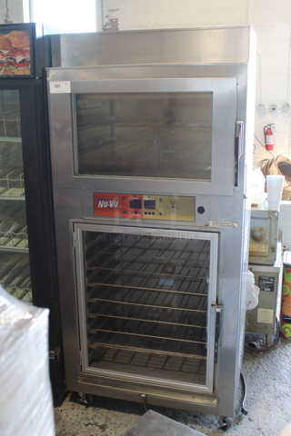 Nu Vu SUB-123P Stainless Steel Commercial Electric Powered Floor Style Oven Proofer on Commercial Casters. 208 Volts, 3 Phase. 