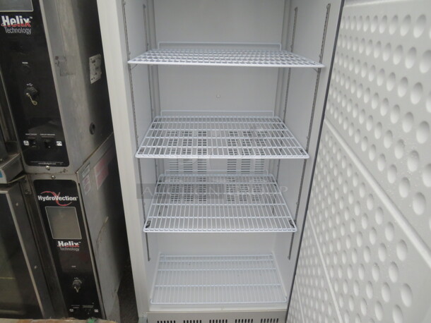 One Working Motak 1 Door Refrigerator With 4 Racks. Model# MSD-1DR-EC-HC. 115 Volt. 30.5X28X74 - Image 2 of 4