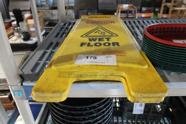 Rubbermaid Yellow Poly Wet Floor Caution Sign. 11x1x26