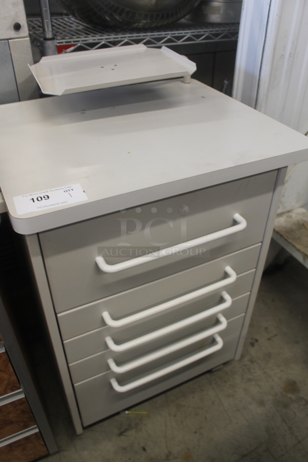 White Counter w/ 5 Drawers and Dental Equipment Contents. - Image 2 of 9