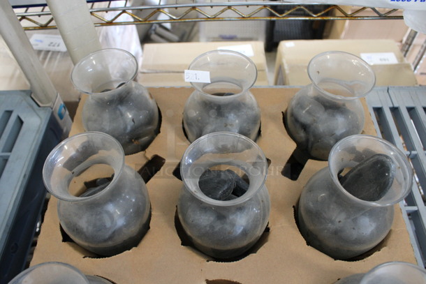 8 Glass Vases w/ Decorative Rocks. 3.5x3.5x5.5. 8 Times Your Bid! - Image 4 of 4