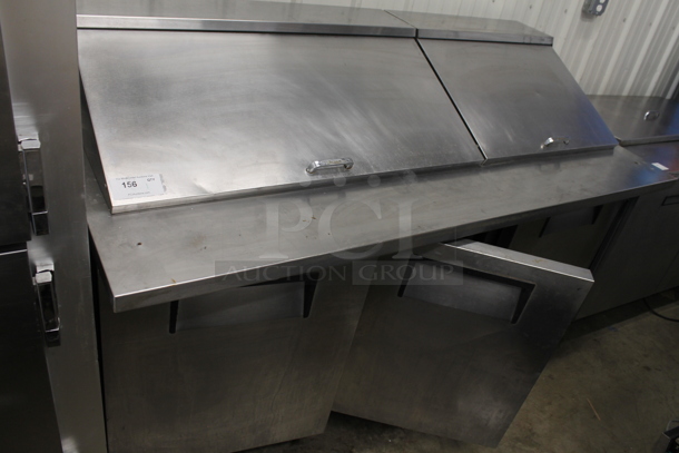 2013 True TSSU-72-30M-B-ST Stainless Steel Commercial Sandwich Salad Prep Table Bain Marie Mega Top. 115 Volts, 1 Phase. - Item #1098688