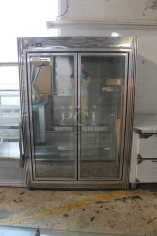 CustomCool GDF2R Stainless Steel Commercial 2 Door Reach In Cooler Merchandiser. Does Not Come w/ Remote Compressor.
