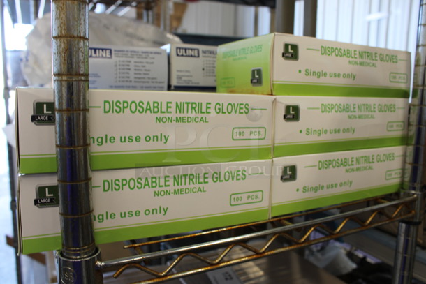 5 BRAND NEW Boxes of Large Non Medical Disposable Nitrate Gloves. 5 Times Your Bid! - Image 2 of 3