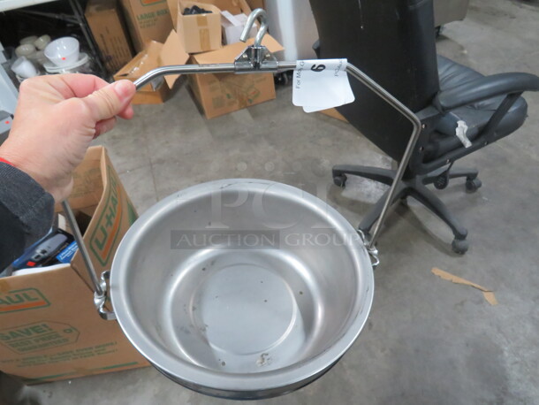 One Metal Hanger And Bowl For Produce Scale.