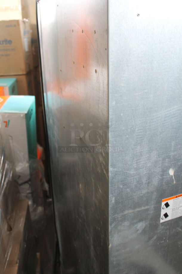 Viking Professional Stainless Steel Commercial Single Door Reach In Cooler. 115 Volts, 1 Phase. Tested and Powers On But Does Not Get Cold - Image 7 of 8
