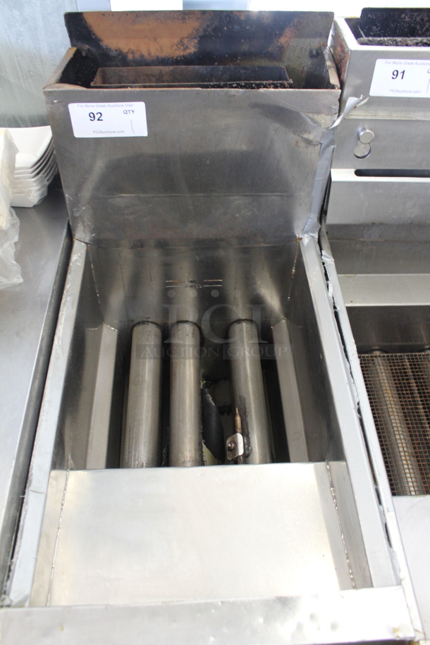 Dean Stainless Steel Commercial Floor Style Natural Gas Powered Deep Fat Fryer.  - Image 2 of 7