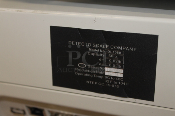 BRAND NEW IN BOX! Detecto DL1060 Metal Commercial Countertop 60 Pound Capacity Food Portioning Scale. Tested and Working! - Image 4 of 7