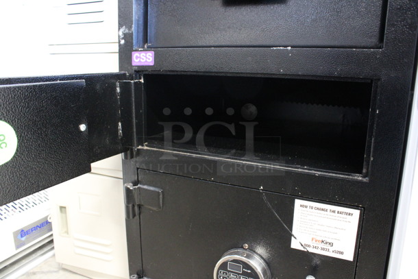 Corporate Safe Specialists Black 2 Compartment Drop Safe. Comes w/ Combination! 20x21x30 - Image 6 of 6
