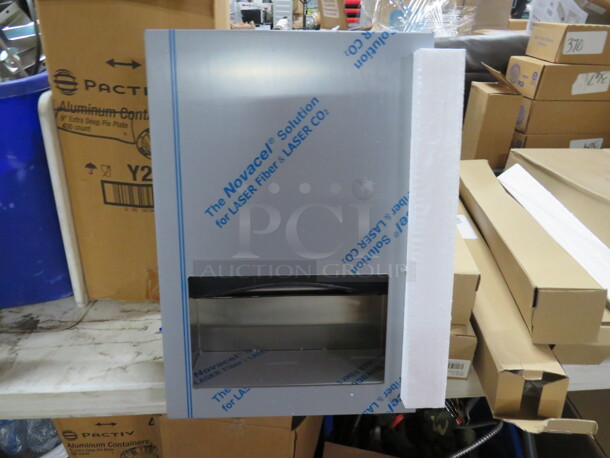 One NEW Bobrick Stainless Steel Recessed Paper Towel Dispenser. #B-35903. $311.54