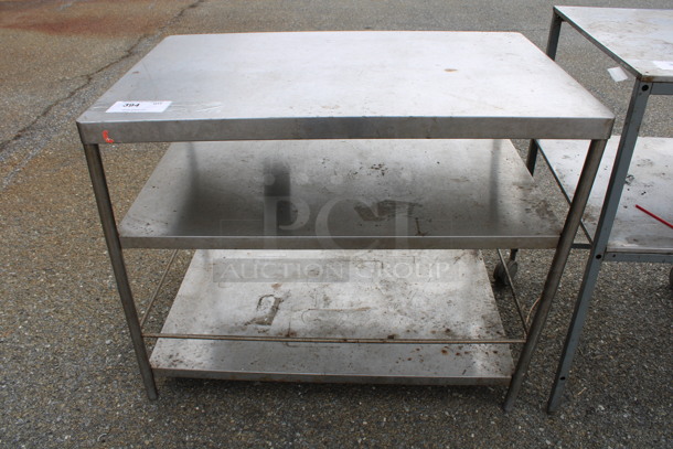 Metal Table w/ 2 Under Shelves. 34.5x22.5x29