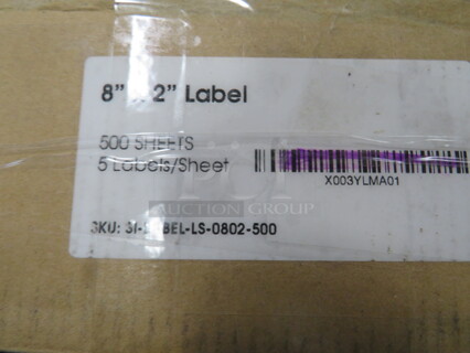 One Lot Of NEW 8X2 Labels. 500ct.