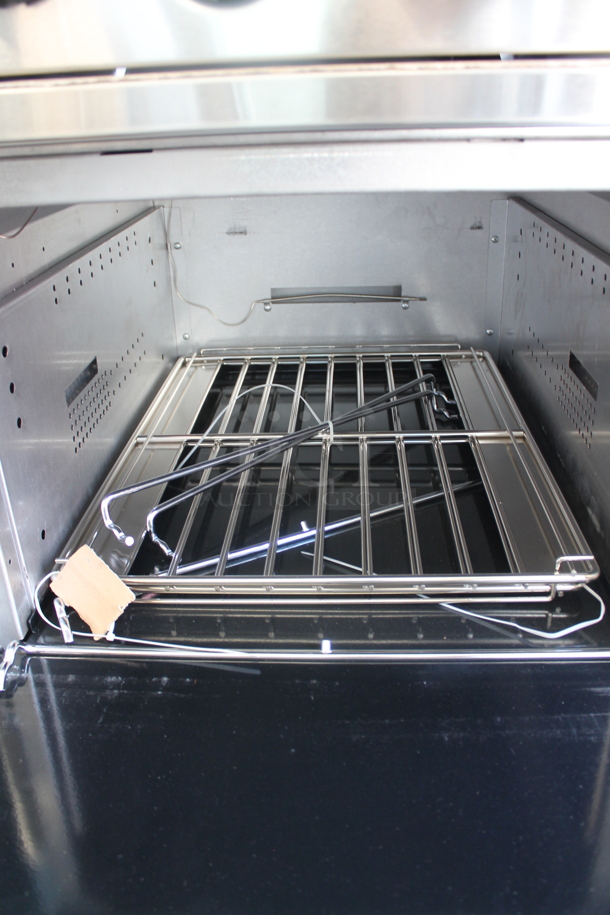 BRAND NEW SCRATCH AND DENT! Vulcan 60SS-10BN Stainless Steel Commercial Natural Gas Powered 10 Burner Range w/ 2 Ovens, Over Shelf and Back Splash.  - Image 4 of 9