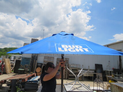 One Bud Light Patio Umbrella. 