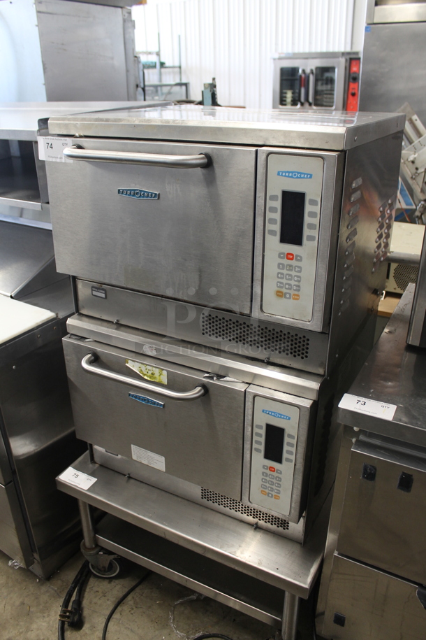 2 2013/2014 Turbochef NGC Stainless Steel Commercial Electric Powered Rapid Cook Ovens on Stainless Steel Equipment Stand w/ Commercial Casters. 208/240 Volts, 1 Phase. 2 Times Your Bid!  - Image 2 of 10