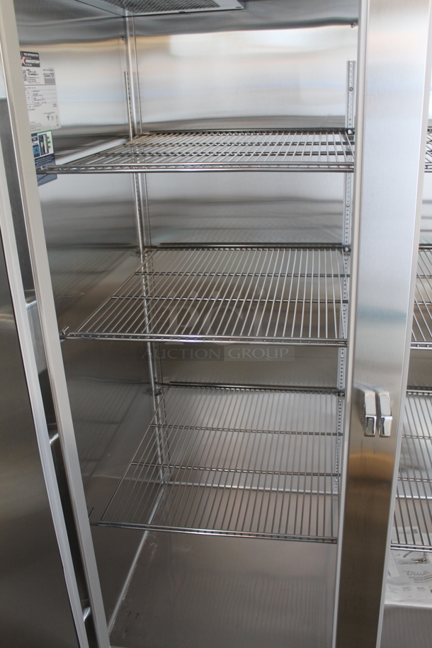 BRAND NEW! 2022 True STR2F-2S-HC Commercial Stainless Steel Two Door Reach In Cooler With Steel Racks On Commercial Casters. 115V, 1 Phase. Tested and Working!  - Image 4 of 9