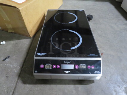 One NEW Vollrath Intrigue Countertop Double Induction Range. 208-240 Volt. 6000-7000 Watt. 16X30X6. $3719.40