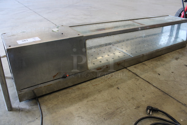 Stainless Steel Commercial Countertop Sushi Display Case Merchandiser. 59x11.5x10. Tested and Working!