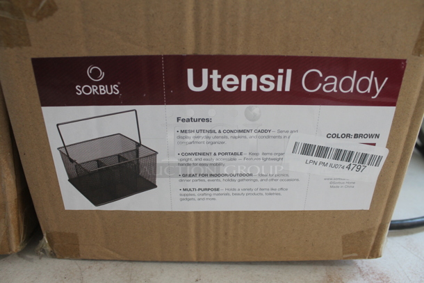 ALL ONE MONEY! Lot of BRAND NEW IN Box Sorbus Utensil Caddies In White And Brown And Lot Of Blue Pot Holders.  - Image 5 of 5