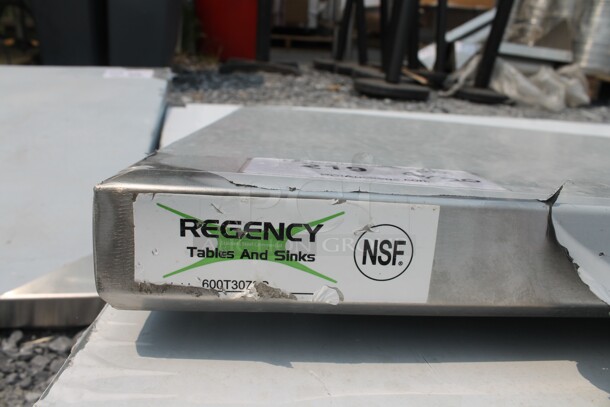 BRAND NEW SCRATCH AND DENT! Regency 600T3072G Commercial Stainless Steel Disassembled Work Table With Undershelf And Galvanized Legs. - Image 6 of 6