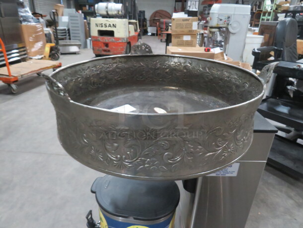 One 22X8 Decorative Round Silver plated Serving Tray/Bowl. - Image 1 of 2