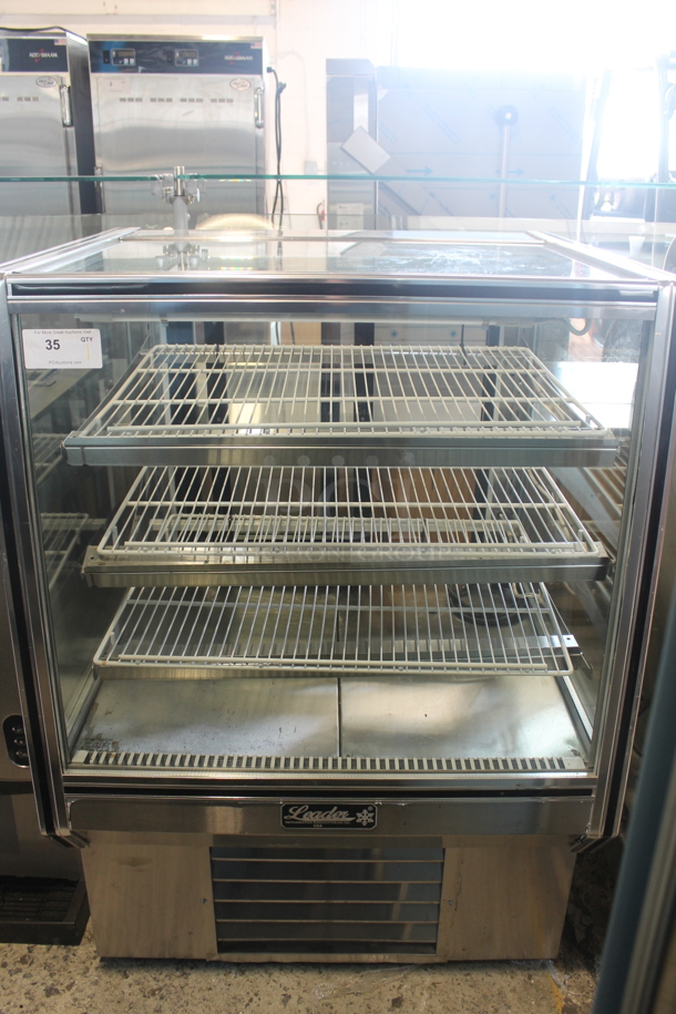 2015 Leader HBK36 S/C Commercial Stainless Steel Refrigerated High Bakery Display Case With Polycoated Racks. 115V, 1 Phase. Tested and Working!