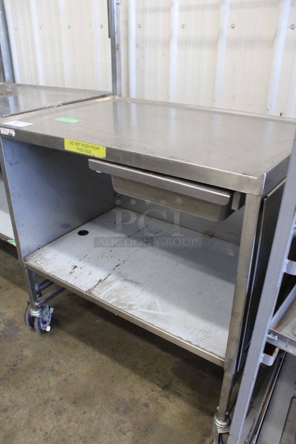 Winholt Stainless Steel Commercial Portable Table Work Station w/ Drawer and Under Shelf on Commercial Casters. 36x28x71 - Image 5 of 5