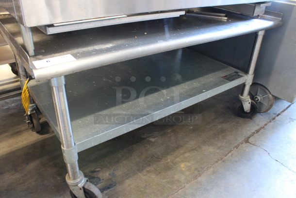 Stainless Steel Commercial Equipment Stand w/ Metal Under Shelf on Commercial Casters. 48x30x26