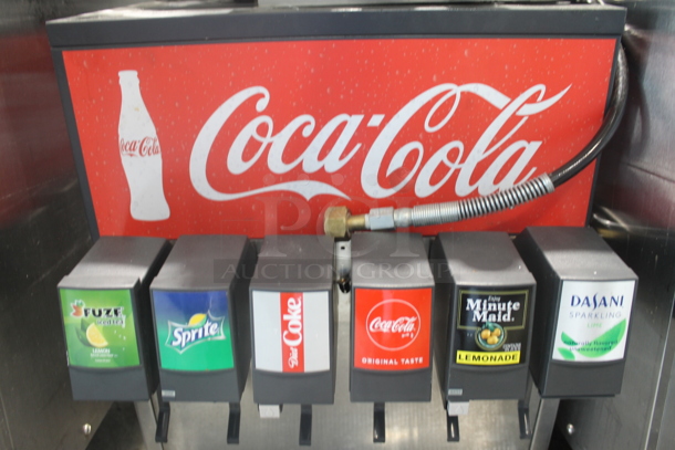 ALL ONE MONEY! Commercial Stainless Steel Electric Countertop 6 Drink Dispenser Unit With Key and McCanns E300197 Carbonator! - Image 2 of 12