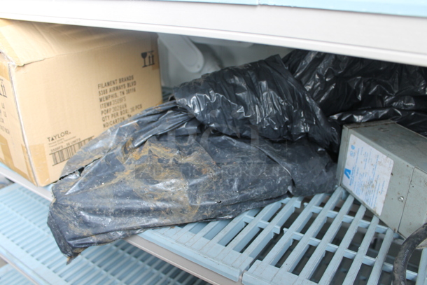 ALL ONE MONEY! Lot of 2 Tiers Worth of Various Items Including Red Insulated Food Carrying Bag and Wooden Cutting Board! - Image 11 of 12