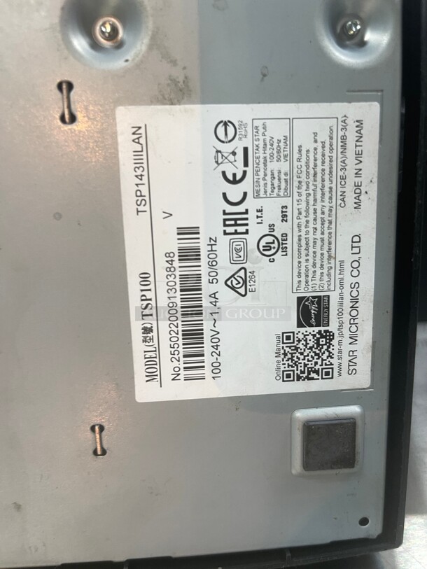 Working! Star Micronics® TSP100III TSP143IIIW GRY US Direct Thermal Receipt Printer, USB/Wireless LAN, Gray - Image 7 of 7