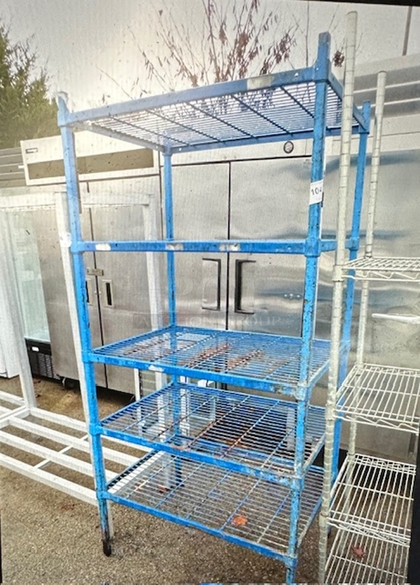 One Metal Shelf Unit With 5 Shelves. 35X24X72 - Image 1 of 1