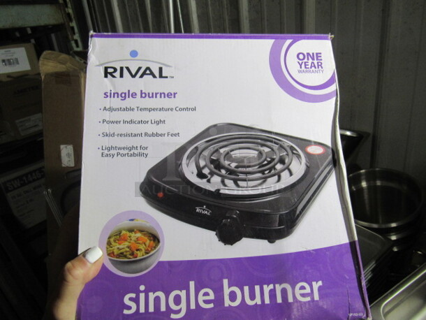 One NEW Rival Simple Single Burner.