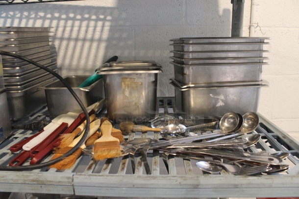 ALL ONE MONEY! Tier Lot of Various Items Including Metal Drop In Bins and Utensils - Image 3 of 4