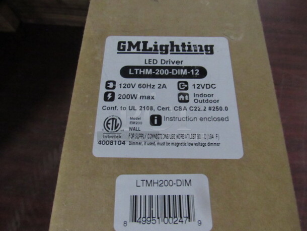 One NEW GM Lighting LED Driver. # LTHM-200-DIM-12.