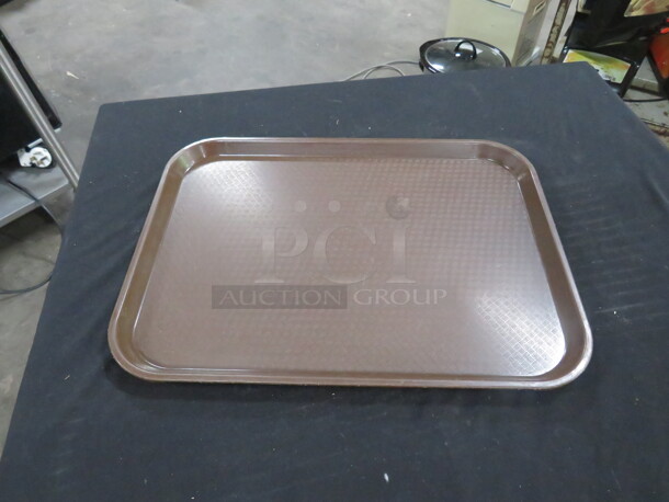 One Lot Of 12 Brown Lunch Trays. 16X12