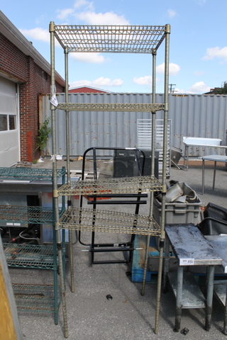 Gray Finish 4 Tier Wire Shelving Unit. BUYER MUST DISMANTLE. PCI CANNOT DISMANTLE FOR SHIPPING. PLEASE CONSIDER FREIGHT CHARGES.