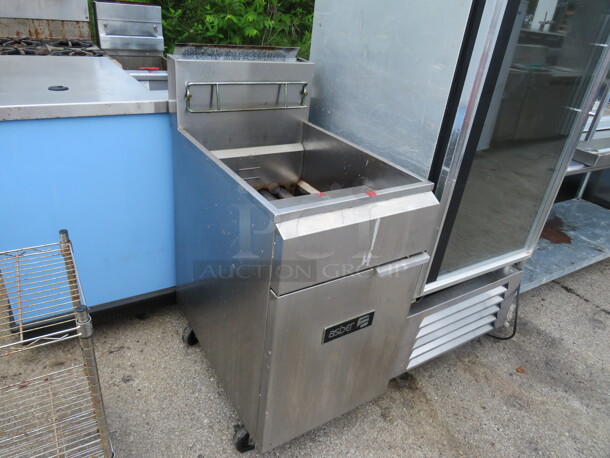 One Asber Natural Gas Deep Fryer On Casters. Model# AEF75NG. 20X31X46 - Image 2 of 3