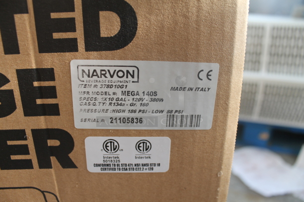 BRAND NEW IN BOX! Narvon MEGA 140S 378D10G1 Stainless Steel Commercial Single 10 Gallon Bowl Refrigerated Beverage Dispenser. 120 Volts, 1 Phase. Tested and Working! - Image 3 of 3
