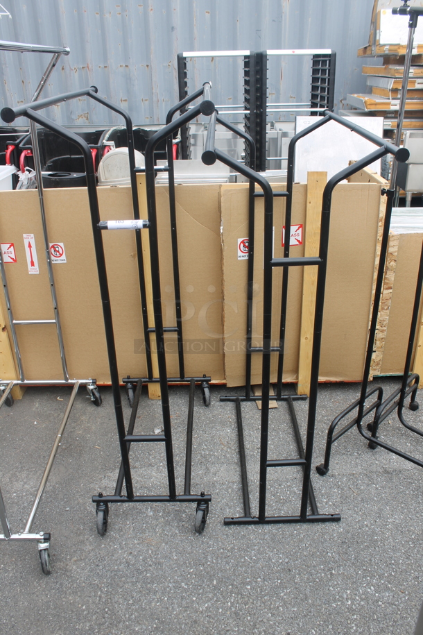 2 Black Finish Metal Clothing Racks. 1 on Commercial Casters. 2 Times Your Bid! - Image 1 of 4