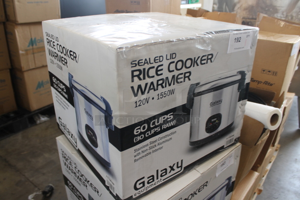 BRAND NEW IN BOX! Galaxy 177GRCS60 Stainless Steel Commercial Countertop Rice Cooker Warmer. 120 Volts, 1 Phase.  - Image 2 of 5