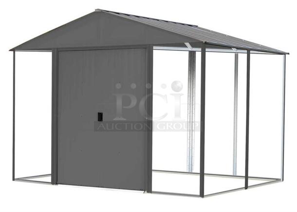 ARROW IRONWOOD STEEL HYBRID SHED KIT 10 X 12 FT. GALVANIZED ANTHRACITE. Complete Kit Is In (1) Box - Image 11 of 12