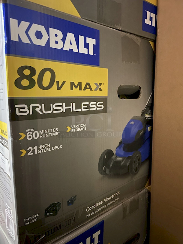NEW/NEVER USED!!Kobalt Dual Port 80-volt 21-in Self-propelled Cordless Lawn Mower 6 Ah Kit Includes: Mower, Charger & 80volt 6 Ah Lithium Ion Battery.  - Image 9 of 10