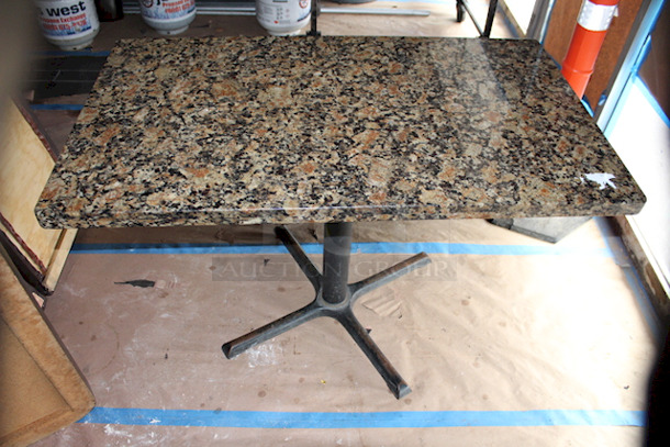 SWEET! Thick Granite Tabletop With Base.       46-1/4x27x30-1/2 - Image 2 of 4