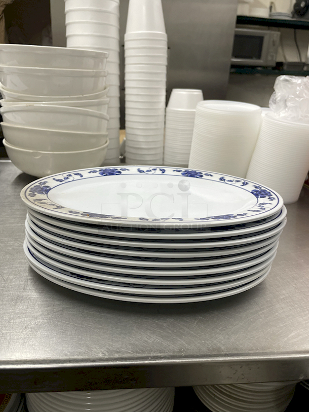 11-3/4" Floral Print Oval Platters. 9x Your Bid - Image 2 of 2