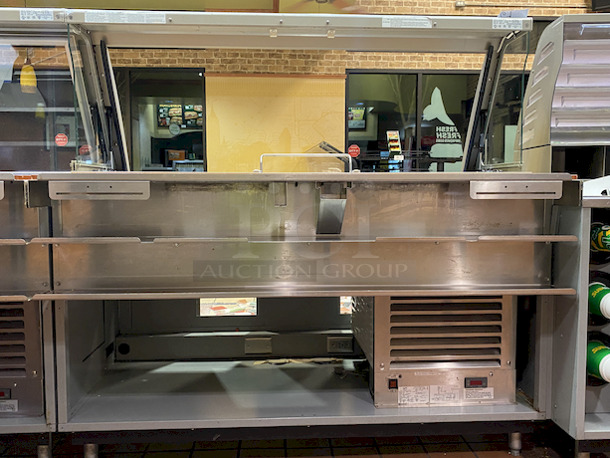AMAZING! 60" Duke Model SUB-CP-TC60M Sandwich Prep station w/ Tri-Channel Cold Pan, 2 Poly Cutting Boards and Retractable Sneeze Guard. 120 Volts, 1 Phase. 60x34.5x57.

Tested, In Perfect Working Order.  - Image 5 of 8