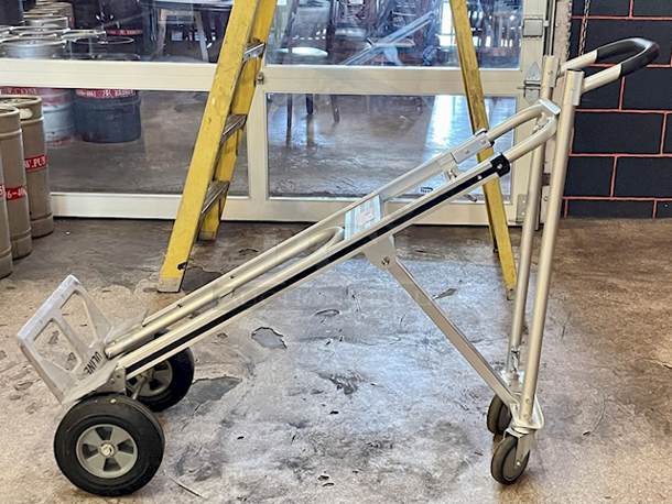 AWESOME! ULINE H-4124 3-In-1 Hand Truck w/ 28"x8" Folding Nose Extension, Capacity: 500 lbs. hand truck and 45º incline; 750 lbs. platform. - Image 3 of 7