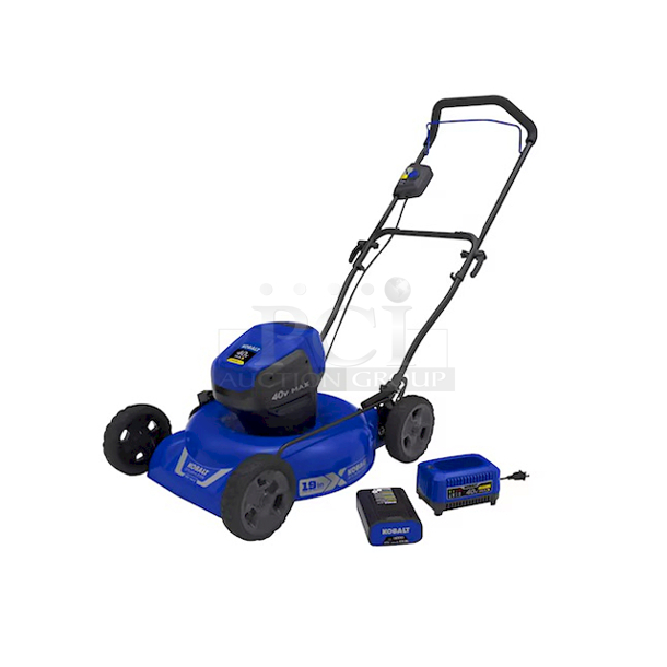 WAITING & READY TO ROLL! - Kobalt 40-volt 19-in Cordless Push Lawn Mower 4 Ah (1 Battery and Charger Included) - 19-in Steel Deck - 7-Position Single Lever Height Adjuster - 2-in-1 Easy Change Mulch and Side Discharge. - Image 3 of 12