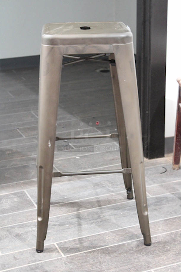 FABULOUS! FDW Metal TDS-430-Bronze Bar Stools , Counter Height, Stackable, Indoor Outdoor 16-1/2x16-1/2x30. 5x Your Bid - Image 2 of 4