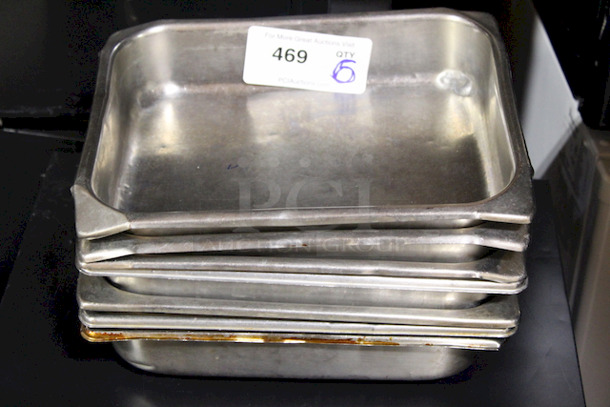 SOLID! Stainless Steel 1/2 Pans, 2-1/2 Inches Deep. 6x Your Bid. 